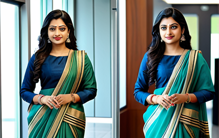 **

"A confident Indian businesswoman, fully clothed in a stylish and modest saree مناسب, standing in a modern office lobby, holding a tablet. Safe for work, appropriate content, professional attire, perfect anatomy, natural pose, high quality, well-formed hands, proper finger count, family-friendly."

**